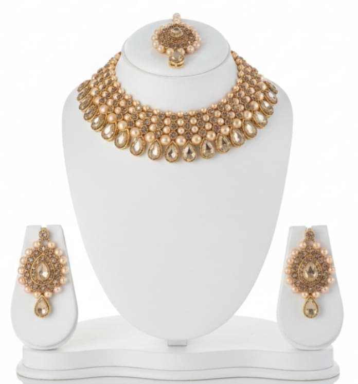 Manchaha Classic Gold Plated Necklace Set