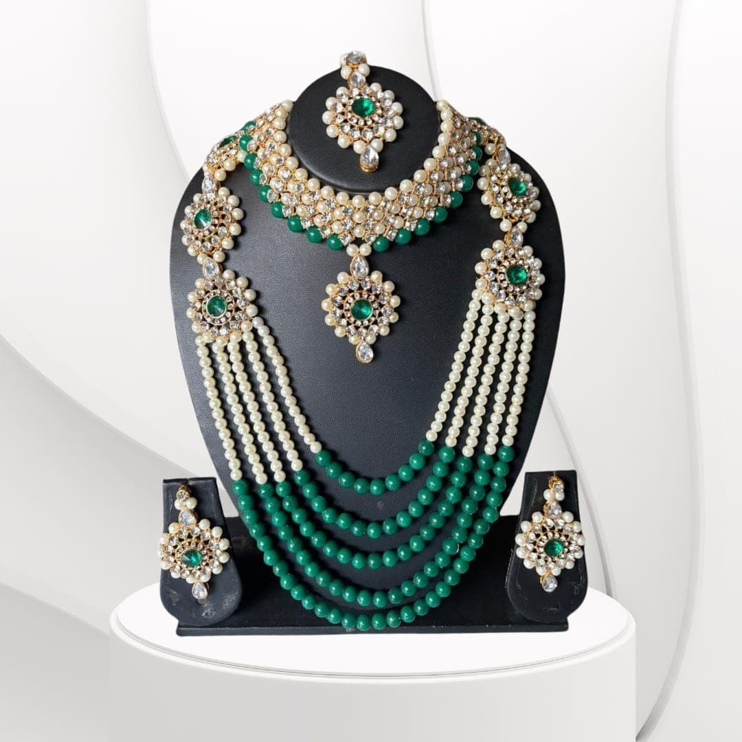 Manchaha Gold Plated Combo Jewellery Set - Green