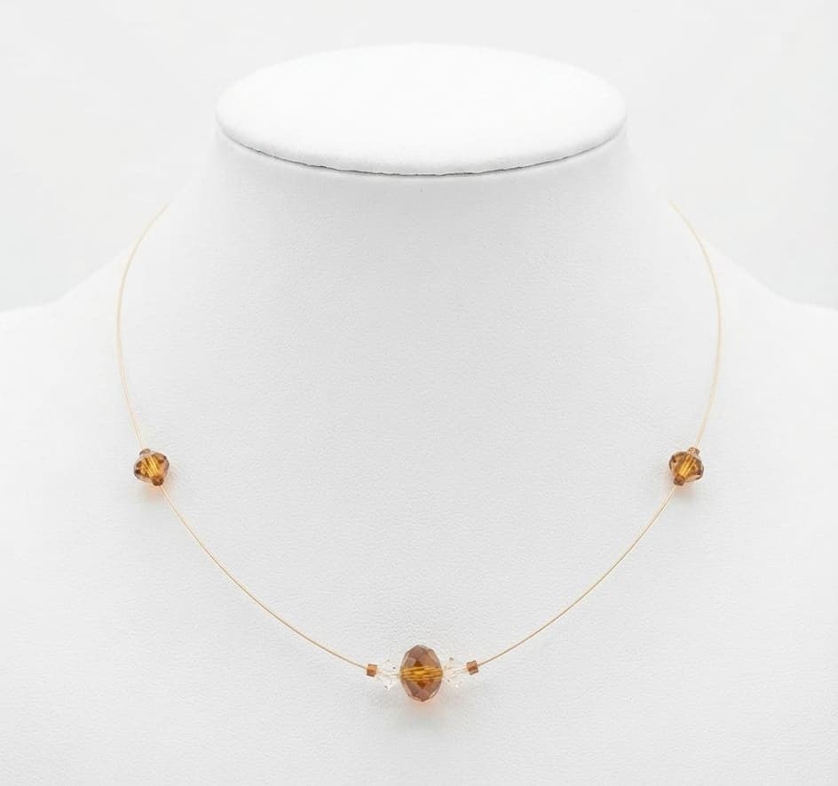 Manchaha Brown Crystal Beaded Necklace