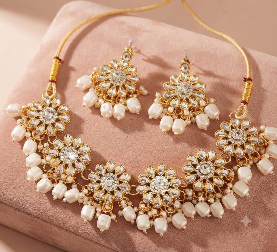 Manchaha Floral Kundan Choker Set
