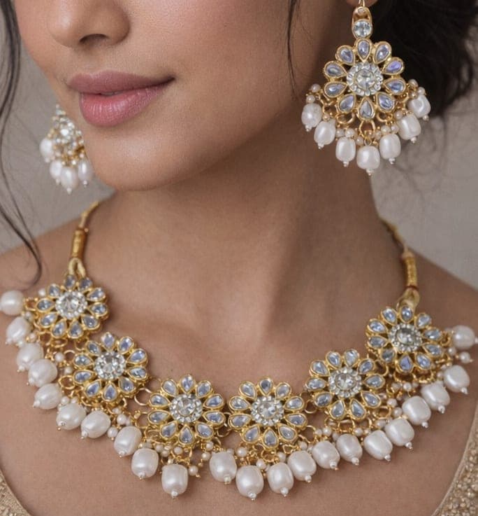 Manchaha Floral Kundan Choker Set