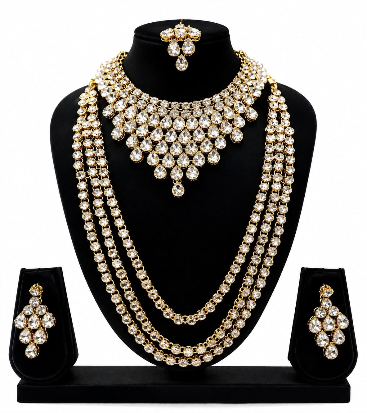 Manchaha Gold Plated Bridal Kundan Set