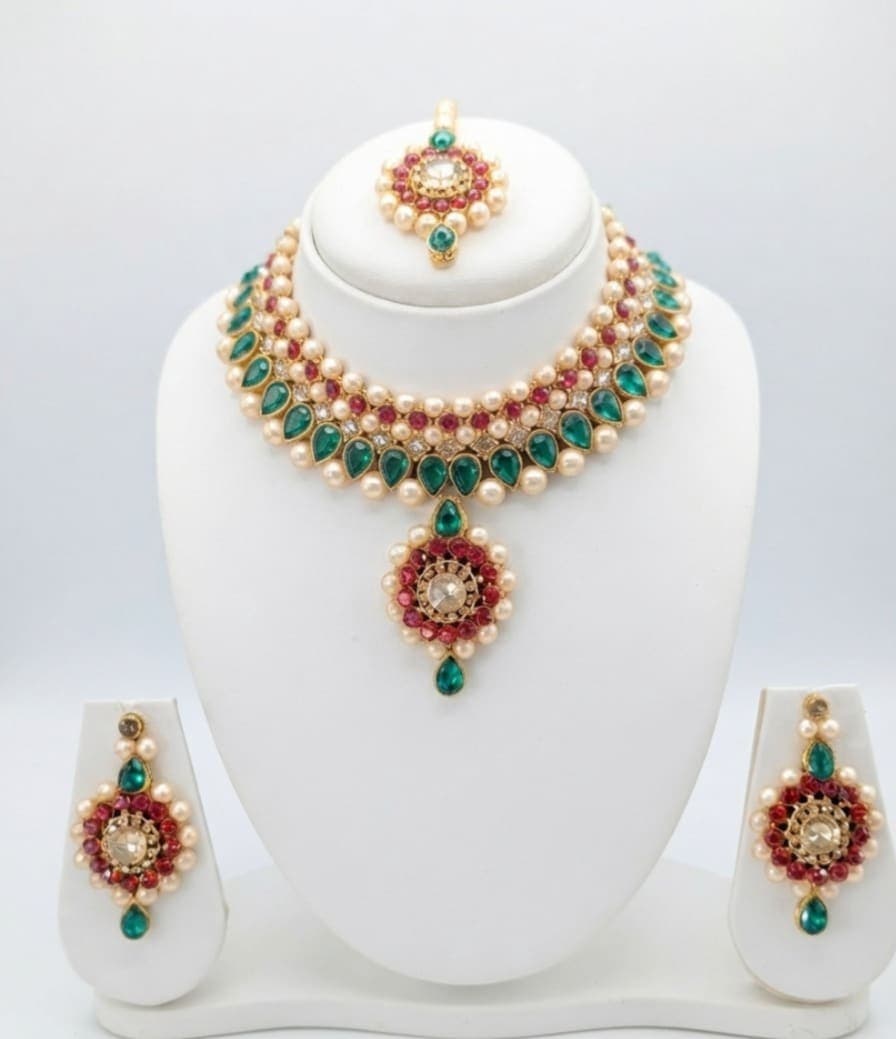Manchaha Gold Plated Pearl Jewellery Set