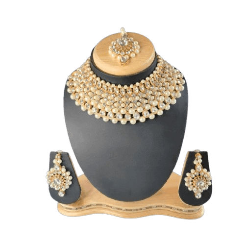Manchaha Gold Plated Pearl Necklace Set