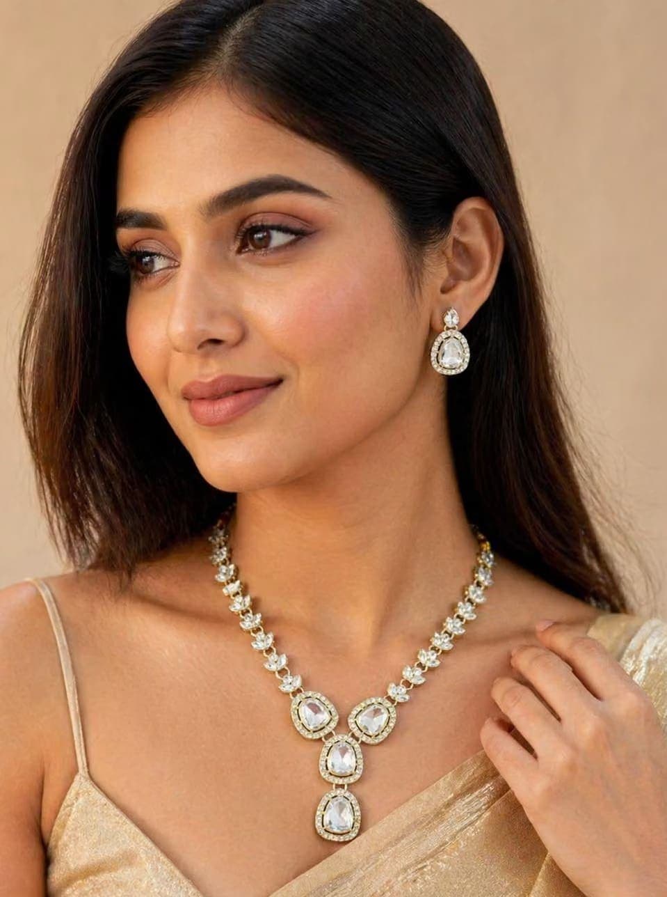 Manchaha Silver Plated Kundan Necklace Set