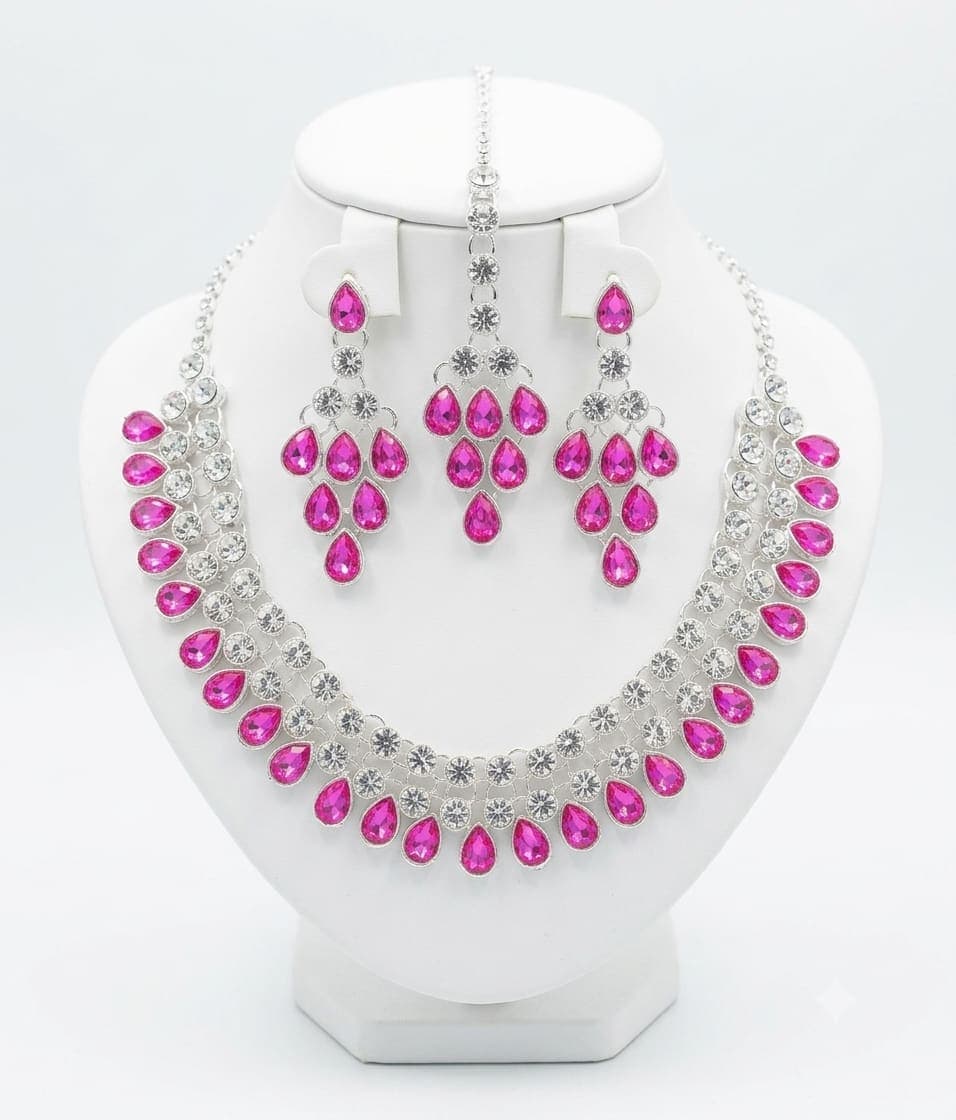 Manchaha Silver Plated Kundan Necklace - Babypink - Pink